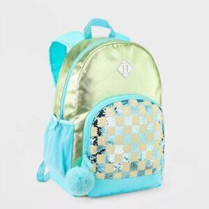 Cat & Jack Kids 16.5" Sequin Checkered Backpack Bookbag